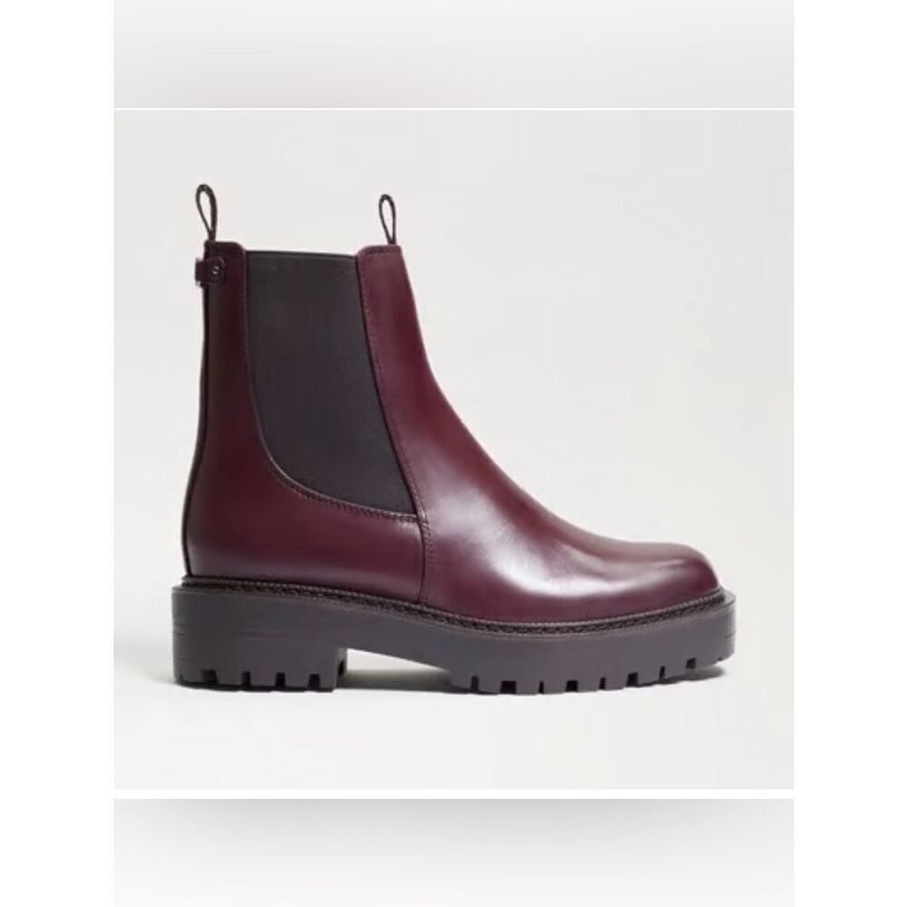 Sam Edelman Women's Laguna Burgundy Chelsea Boots Leather Ankle Boot 7M